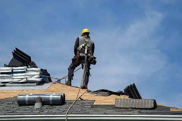 Professional Gutter Installation technician working in Fletcher, NC